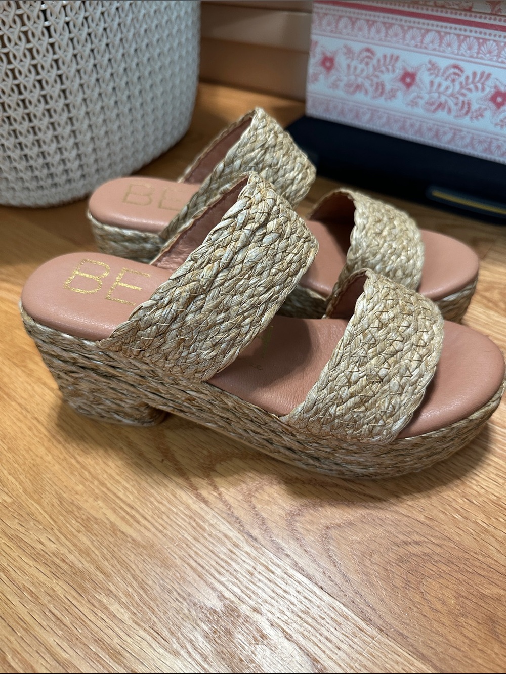 BEACH by Matisse Woven Platform Slide Sandals by